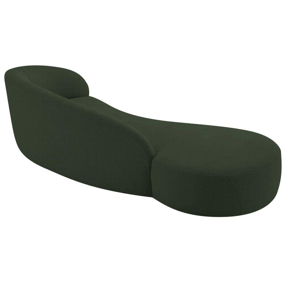 Divã Recamier Orgânico França 200cm Lado Esquerdo Linho - Amarena Moveis Cor Verde