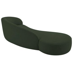 Divã Recamier Orgânico França 200cm Lado Esquerdo Linho - Amarena Moveis Cor Verde