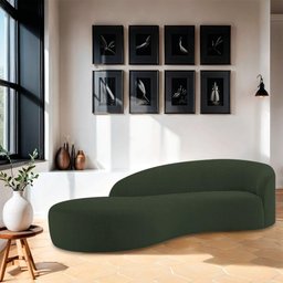 Divã Recamier Orgânico França 200cm Lado Esquerdo Linho - Amarena Moveis Cor Verde - 9