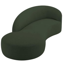 Divã Recamier Orgânico França 200cm Lado Esquerdo Linho - Amarena Moveis Cor Verde - 3