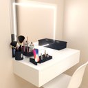 Ver imagem 1 de Penteadeira Suspensa com Gaveta 60 Cm Mdf Branco Fj Decor