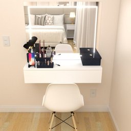 Penteadeira Suspensa com Gaveta 60 Cm Mdf Branco Fj Decor - 4 Penteadeira Suspensa com Gaveta 60 Cm Mdf Branco Fj Decor - 4