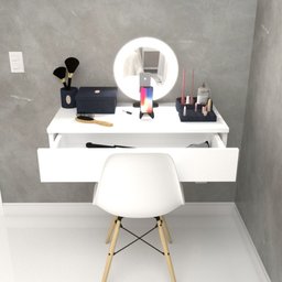 Penteadeira Suspensa com Gaveta 60 Cm Mdf Branco Fj Decor - 5 Penteadeira Suspensa com Gaveta 60 Cm Mdf Branco Fj Decor - 5