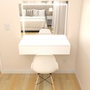 Ver imagem 2 de Penteadeira Suspensa com Gaveta 60 Cm Mdf Branco Fj Decor