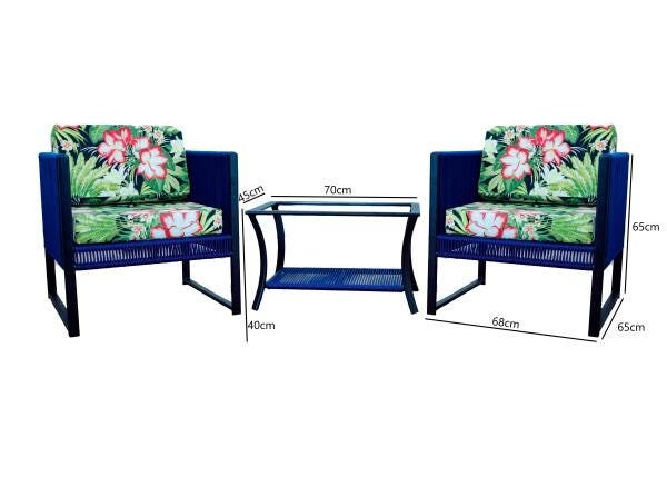 Poltronas em Corda Náutica com Mesa de Centro - 1
