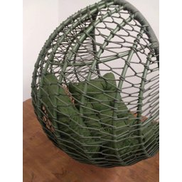 Balanço suspenso Macaipe em corda náutica e alumínio - Estofado Acquablock - Verde militar - 4