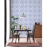 Papel de Parede Adesivo Arabesco Azul Minimalista 2,80m - 4
