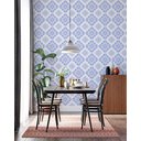 Ver imagem 4 de Papel de Parede Adesivo Arabesco Azul Minimalista 2,80m