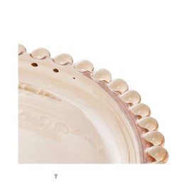 Conjunto 4 Pratos Cristal Coração Pearl Âmbar 18x15x2cm - 4