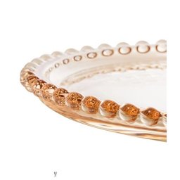 Conjunto 4 Pratos Cristal Coração Pearl Âmbar 18x15x2cm - 3