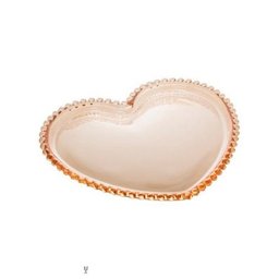 Prato em cristal Wolff Pearl Coração 30x25x2cm âmbar - 1