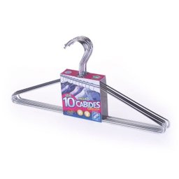 Kit Com 10 Cabides Em Aço Cromado - Arthi - 2