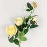 Rosa Creme Planta Artificial 75x14cm Haste Com 3 Flores - 3
