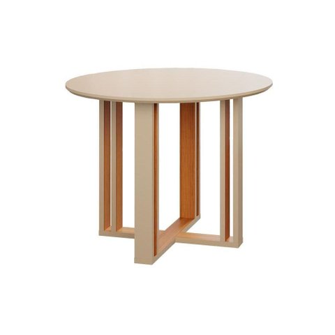 Mesa Multiuso Cozinha Flora c/ Tampo Madeirado 109cm Nature/Off White - Cimol