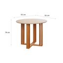 Ver imagem 2 de Mesa Multiuso Cozinha Flora c/ Tampo Madeirado 109cm Nature/Off White - Cimol