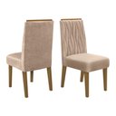 Ver imagem 1 de Cadeira Jantar Estofada Mara c/ 2 unidades Canela / Suede Nude Banana Bit