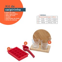 Kit espremedor de limão, forma e kit caipirinha 7 pçs Oikos - 2
