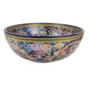 Ver imagem 1 de Cuba De Apoio Banheiro Lavabo Azul Floral 16x41cm Decorada