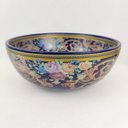 Ver imagem 3 de Cuba De Apoio Banheiro Lavabo Azul Floral 16x41cm Decorada