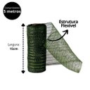 Ver imagem 4 de Kit 2 Telas Decorativa Natal Malha Tule Sisal Verde Fosco Premium 15cm x 5 Metros