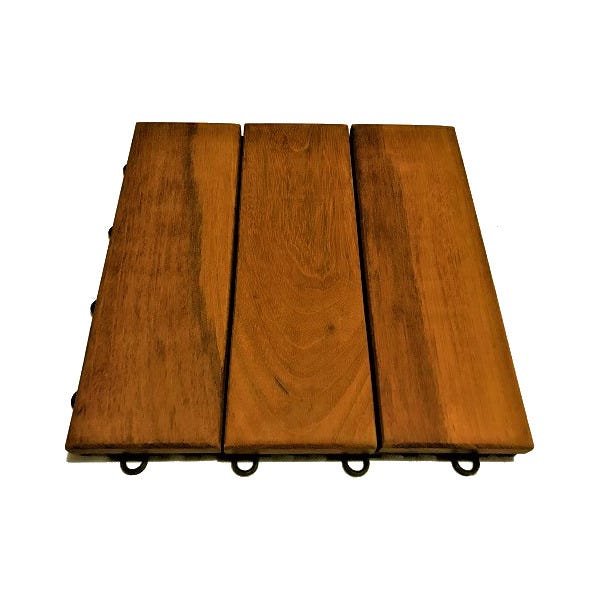 Deck de Madeira Modulado 3 Ripas 30x30 Kit 18 Peças (1,5m²) - 1