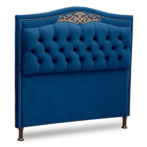 Cabeceira Estofada Box Casal Queen Size 160cm Azul Marinho