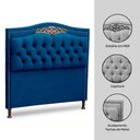 Ver imagem 3 de Cabeceira Estofada Box Casal Queen Size 160cm Azul Marinho