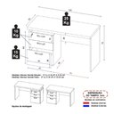 Ver imagem 4 de Escrivaninha 120cm com 3 Gavetas Multimóveis Cr25320 Cinza Preto