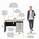 Ver imagem 3 de Escrivaninha 120cm com 3 Gavetas Multimóveis Cr25320 Cinza Preto