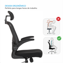 Ver imagem 2 de Cadeira de Escritorio Presidente Giratória Ergonômica Mesh