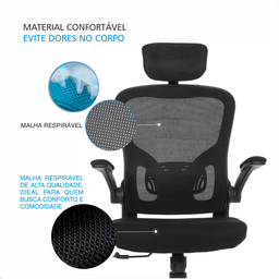 Cadeira de Escritorio Presidente Giratória Ergonômica Mesh - 8