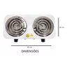 Fogareiro Elétrico 220v 2 Bocas 2000 Watts Branco - 4