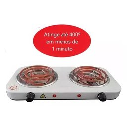 Fogareiro Elétrico 220v 2 Bocas 2000 Watts Branco - 3