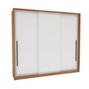Ver imagem 2 de Guarda-roupa Casal Valência 3 Portas 4 Gavetas Freijó/branco - Politorno