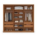 Ver imagem 3 de Guarda-roupa Casal Valência 3 Portas 4 Gavetas Freijó/branco - Politorno