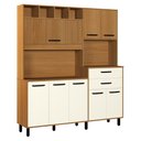 Ver imagem 1 de Armário de Cozinha Compacta 175cm com 8 Portas e 2 Gavetas Multimóveis Cr20287 Nature/champanhe