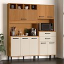 Ver imagem 2 de Armário de Cozinha Compacta 175cm com 8 Portas e 2 Gavetas Multimóveis Cr20287 Nature/champanhe