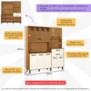 Ver imagem 3 de Armário de Cozinha Compacta 175cm com 8 Portas e 2 Gavetas Multimóveis Cr20287 Nature/champanhe