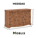 Ver imagem 4 de Balcão 3 Portas 3 Gavetas Madeira Maciça Carvalho