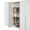 Guarda Roupa Casal 6 Portas Solaris com 2 Portas de Vidro Fume e Pés Branco - 6
