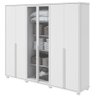 Guarda Roupa Casal 6 Portas Solaris com 2 Portas de Vidro Fume e Pés Branco - 1