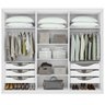 Guarda Roupa Casal 6 Portas Solaris com 2 Portas de Vidro Fume e Pés Branco - 3