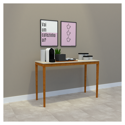 Aparador Noah Grande Mdf Nude e Madeira 119x75x44 Donna 0204aag02