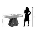 Ver imagem 2 de Mesa Retangular para Sala Jantar 130x80 Tampo Vidro/mdf Agata Cimol Nature/off White