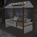 Ver imagem 1 de Cama Solteiro Sara Branca Mel com Led com Colchão