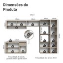 Ver imagem 3 de Armário de Cozinha Completa 300 Cm Suspenso Nice Madesa 06 Crema