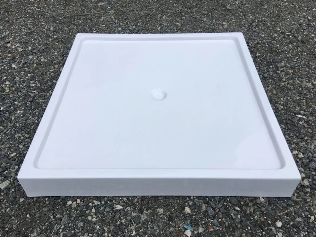 Piso box 70 x 90 x 5 em fibra de vidro com ralo inteligente instalado - 1
