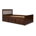 Ver imagem 3 de Cama Solteirão 03 Gavetas - Madeira Maciça Imbuia Spot