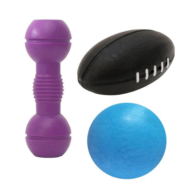 Kit Halteres, bola 10cm e Bola de Futebol Americano - Kit Colorido 02 - 1