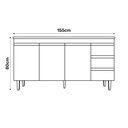 Ver imagem 5 de Balcão Gabinete Andréia de Pia 160cm Sem Tampo 3 Portas Preto - Desk Design